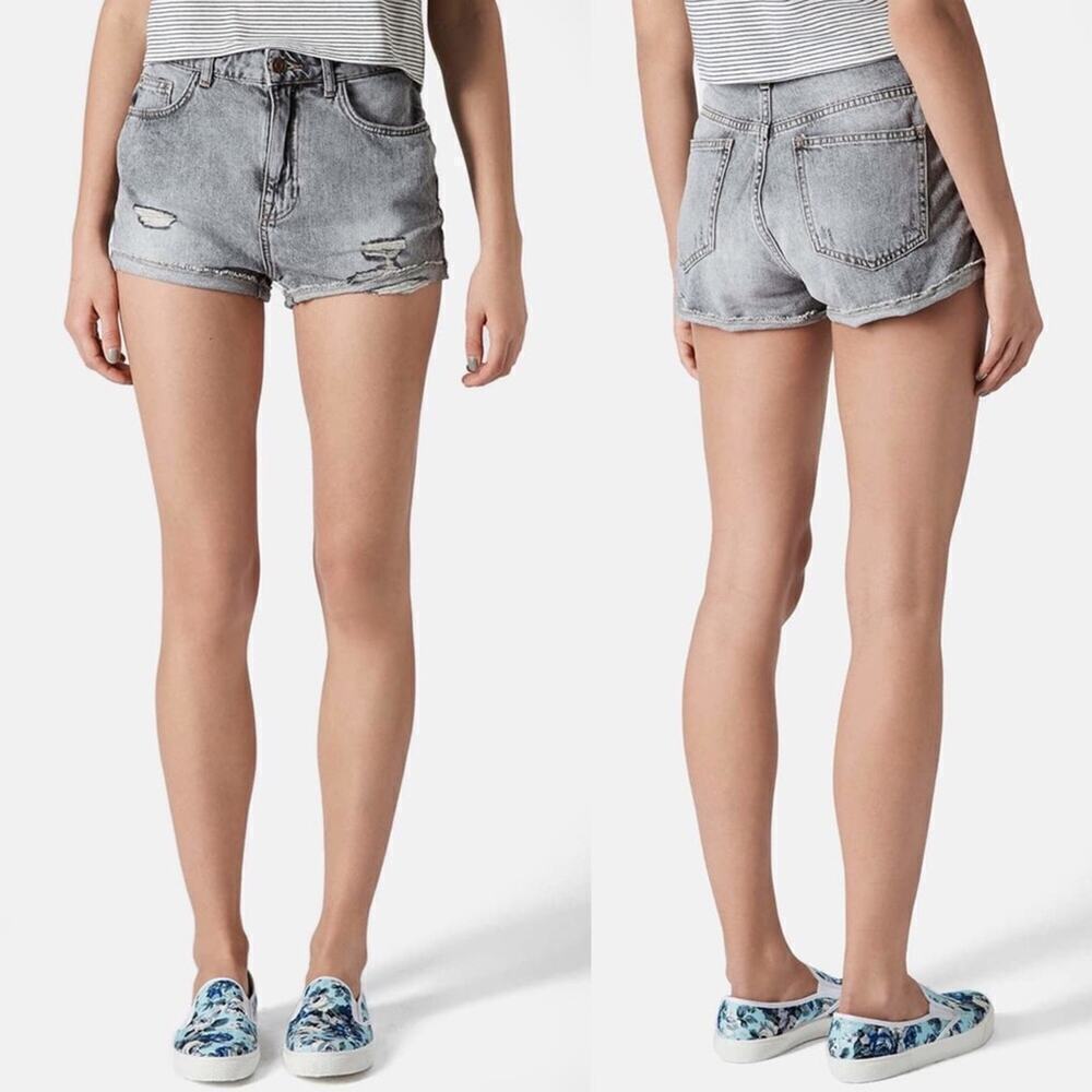 Topshop Moto Hallie High Rise Jeans Shorts Sz 2
